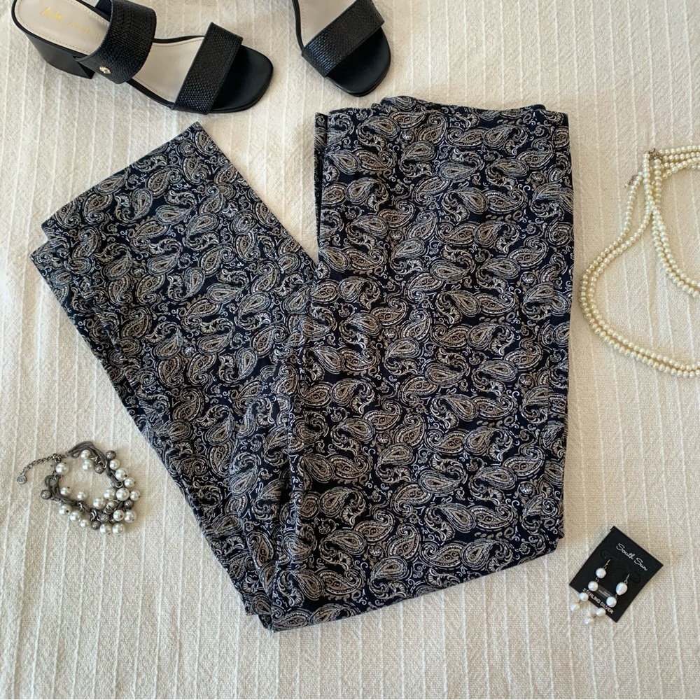 J. Jill Black Paisley Ankle Trousers